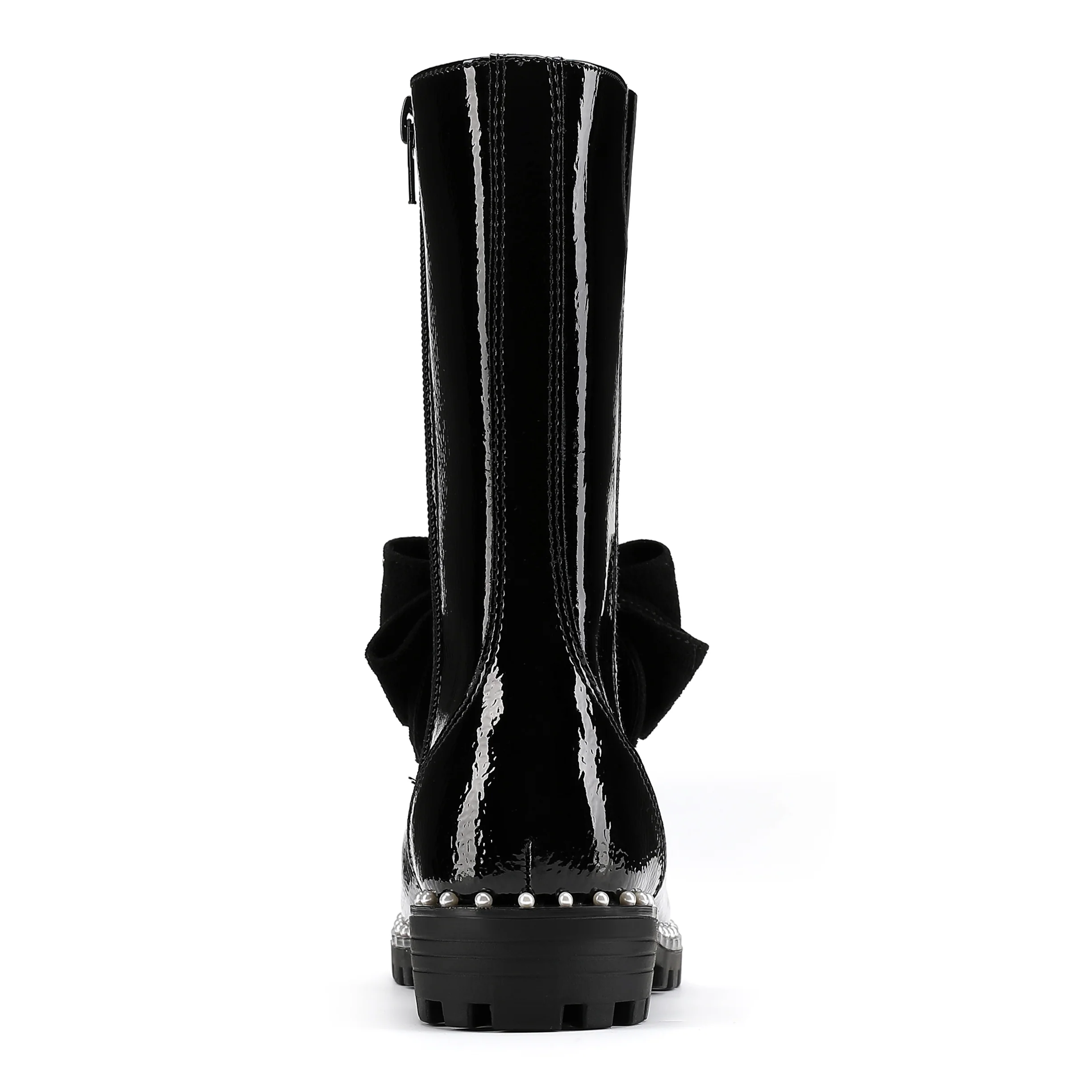 Kensington High Leg Bow Boot - Big Kid Black Patent - Image 3