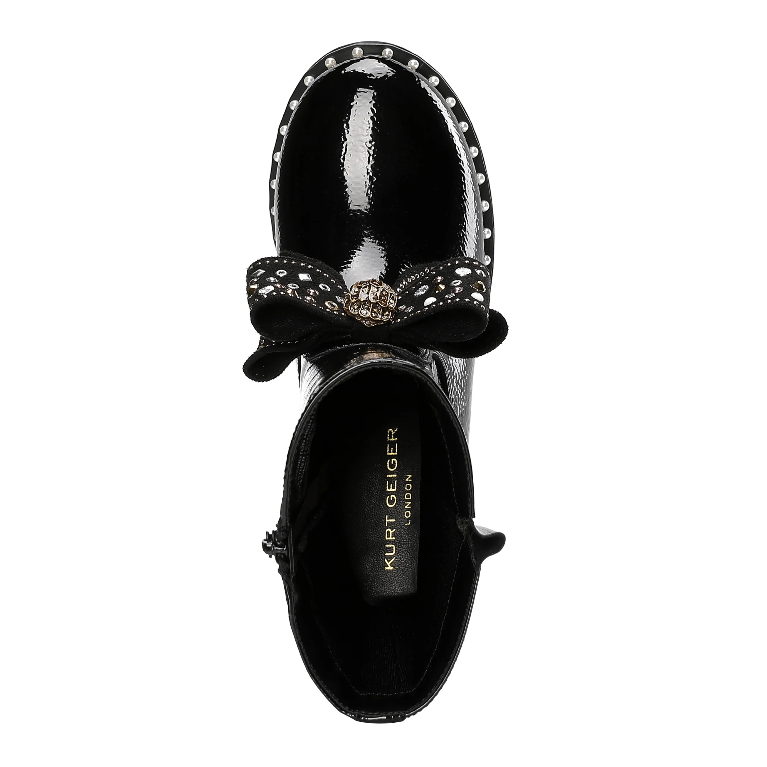 Kensington High Leg Bow Boot - Big Kid Black Patent - Image 5