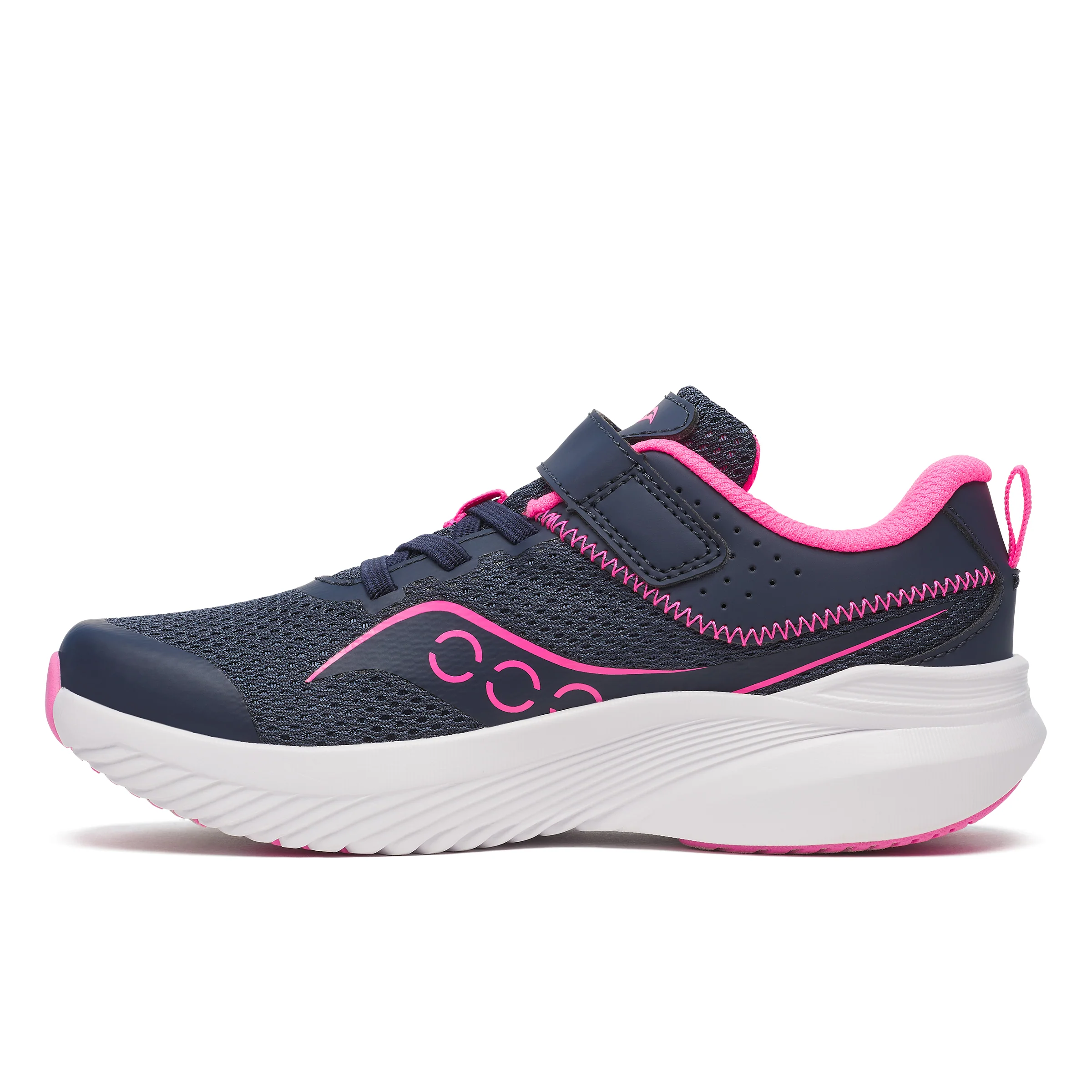 Kinvara 14 A/C Sneaker - Big Kid Pink/Navy - Image 3