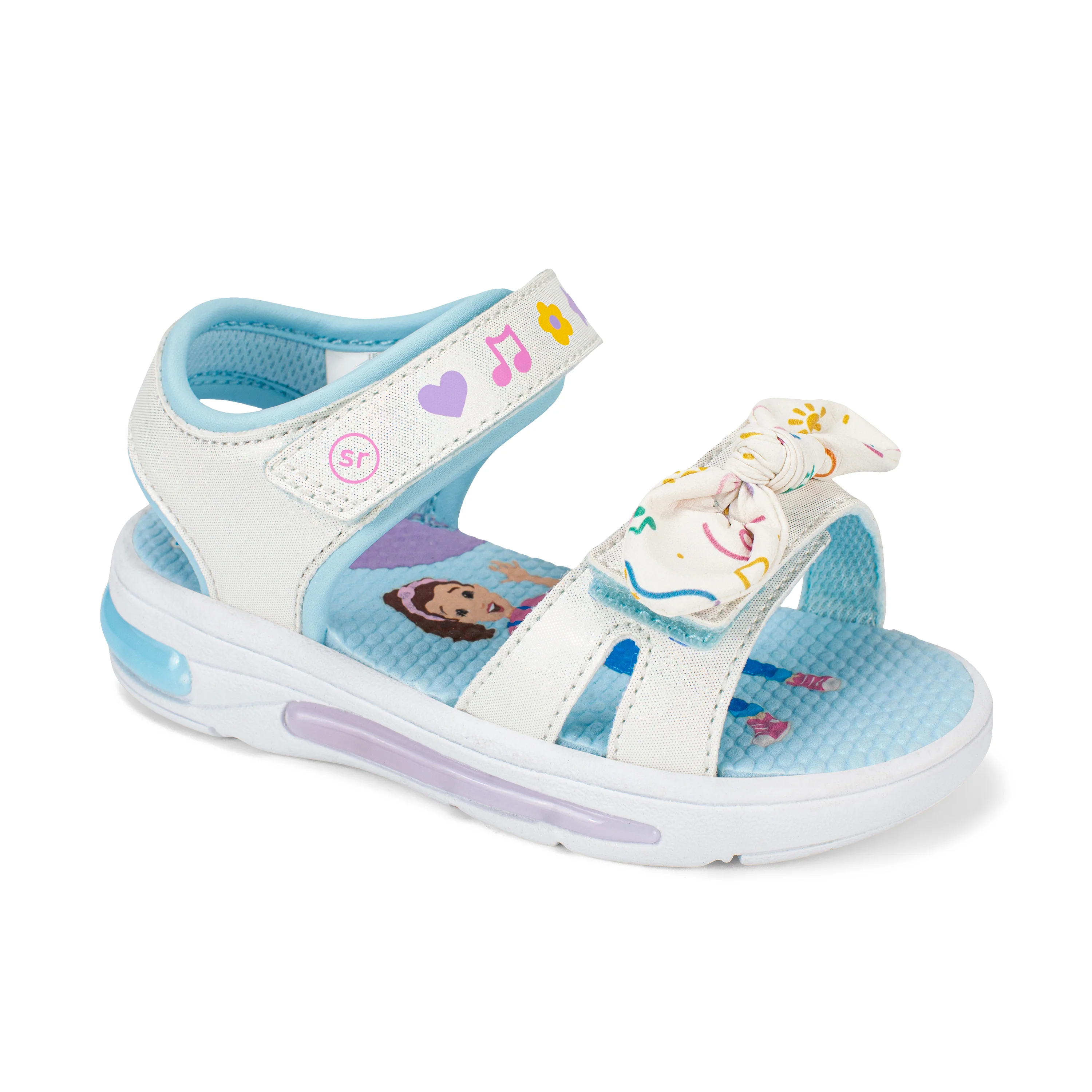 Light Up Bow Sandal - Little Kid White - Image 2