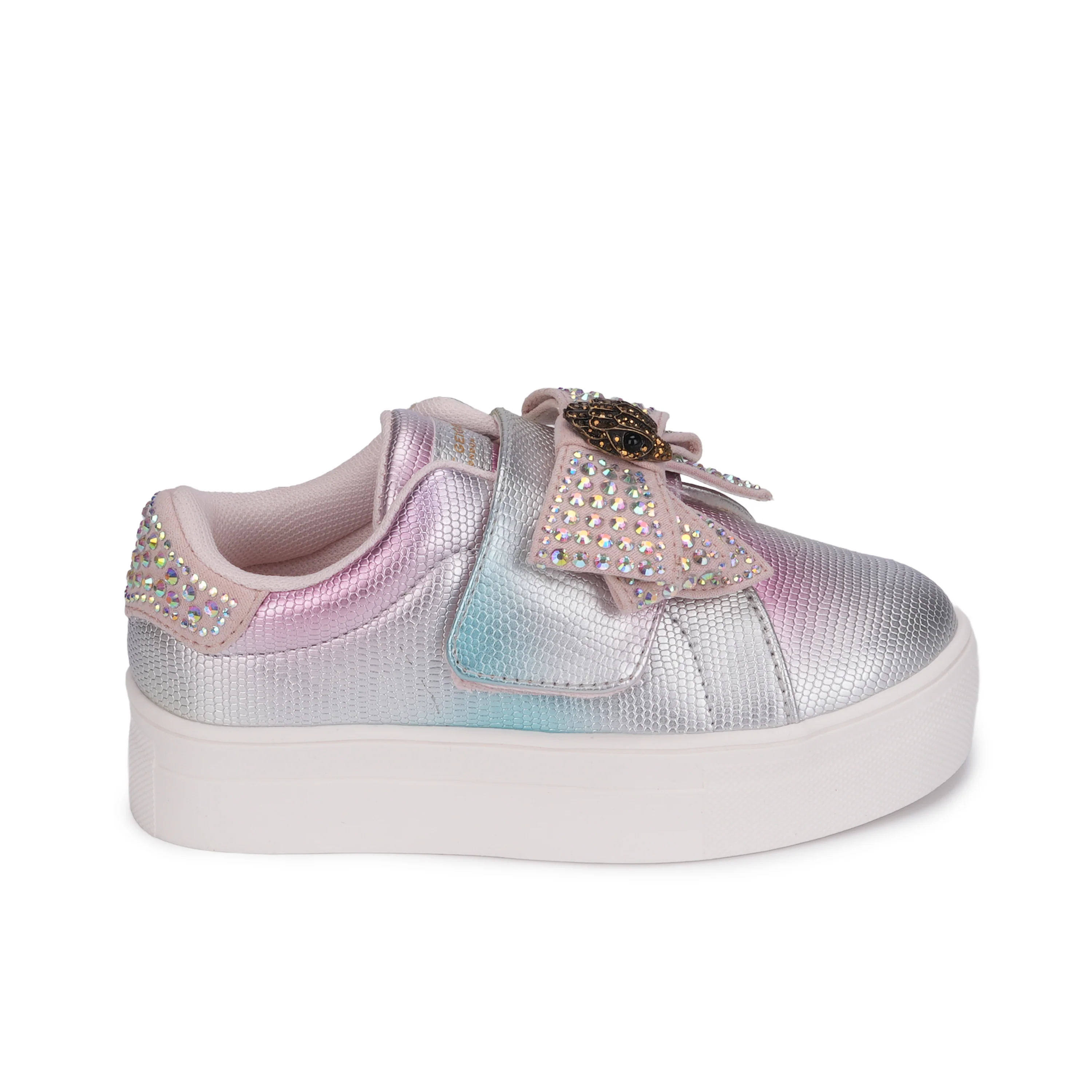 Mini Laney Bow Sneaker - Little Kid Pink Iridescent