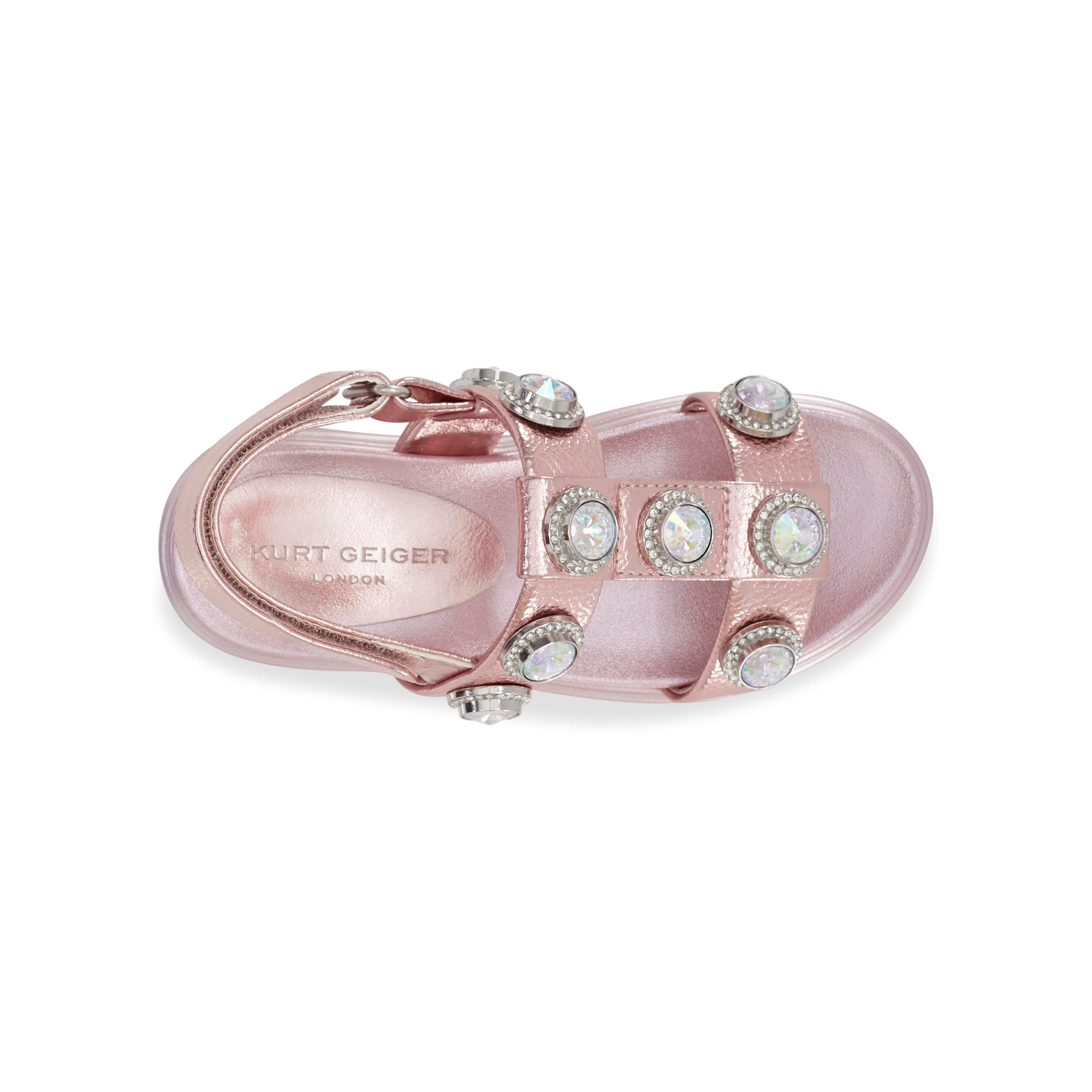Mini Orson Crystal Sandal - Big Kid Pink - Image 3