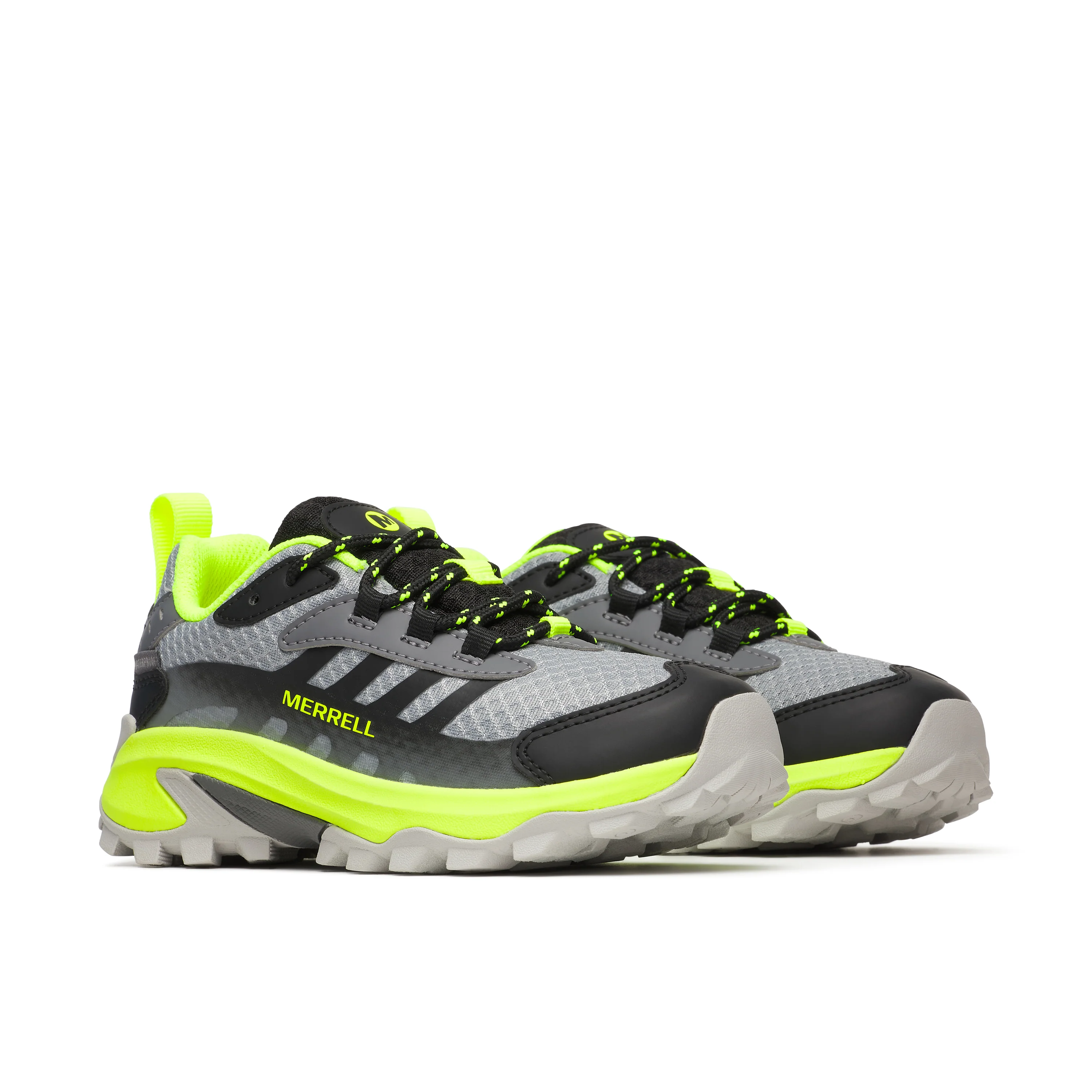 Moab Speed 2 Low Waterproof Sneaker - Big Kid Grey/Black/Citron - Image 2