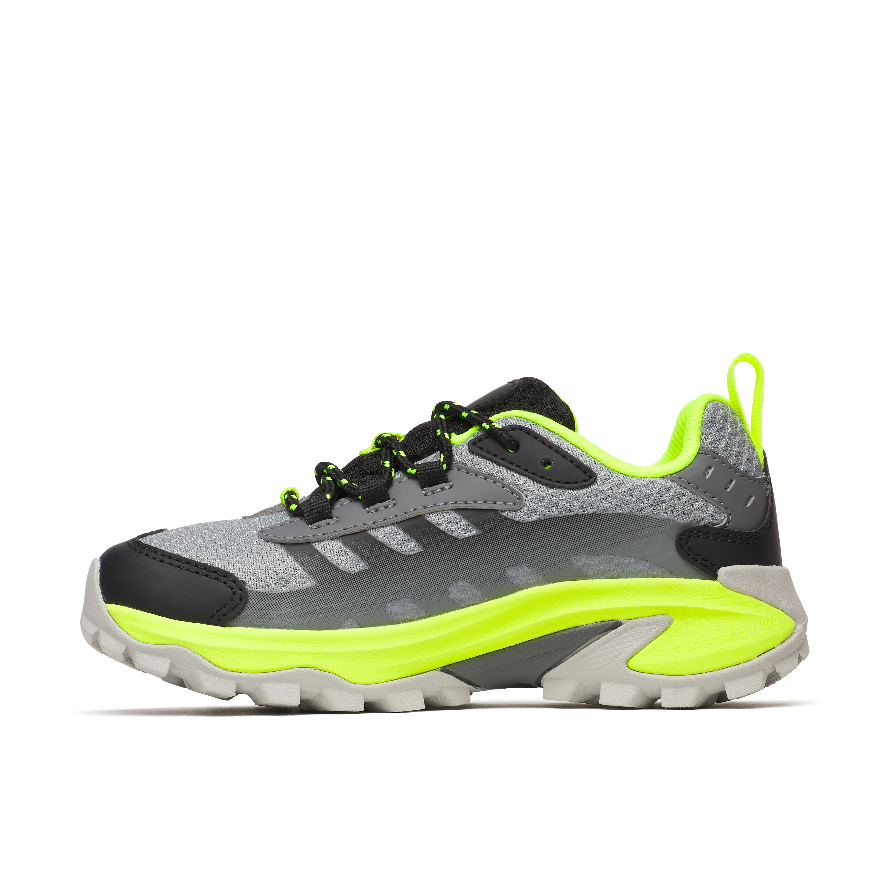 Moab Speed 2 Low Waterproof Sneaker - Big Kid Grey/Black/Citron - Image 3