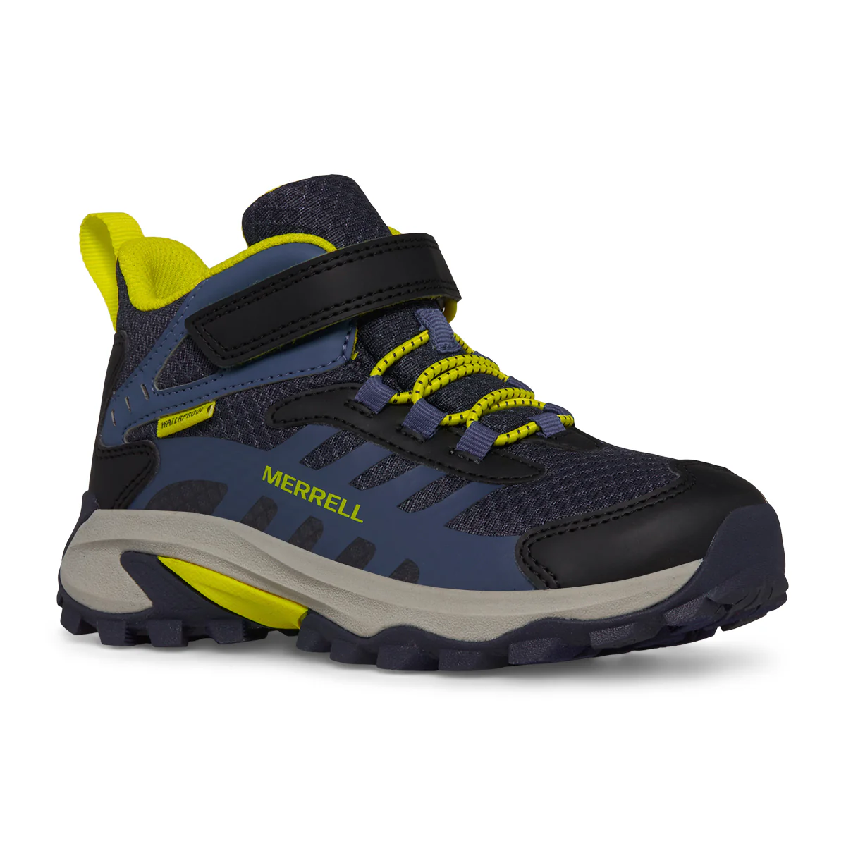Moab Speed 2 Mid A/C Waterproof Hiker - Big Kid Navy/Hi Viz - Image 2