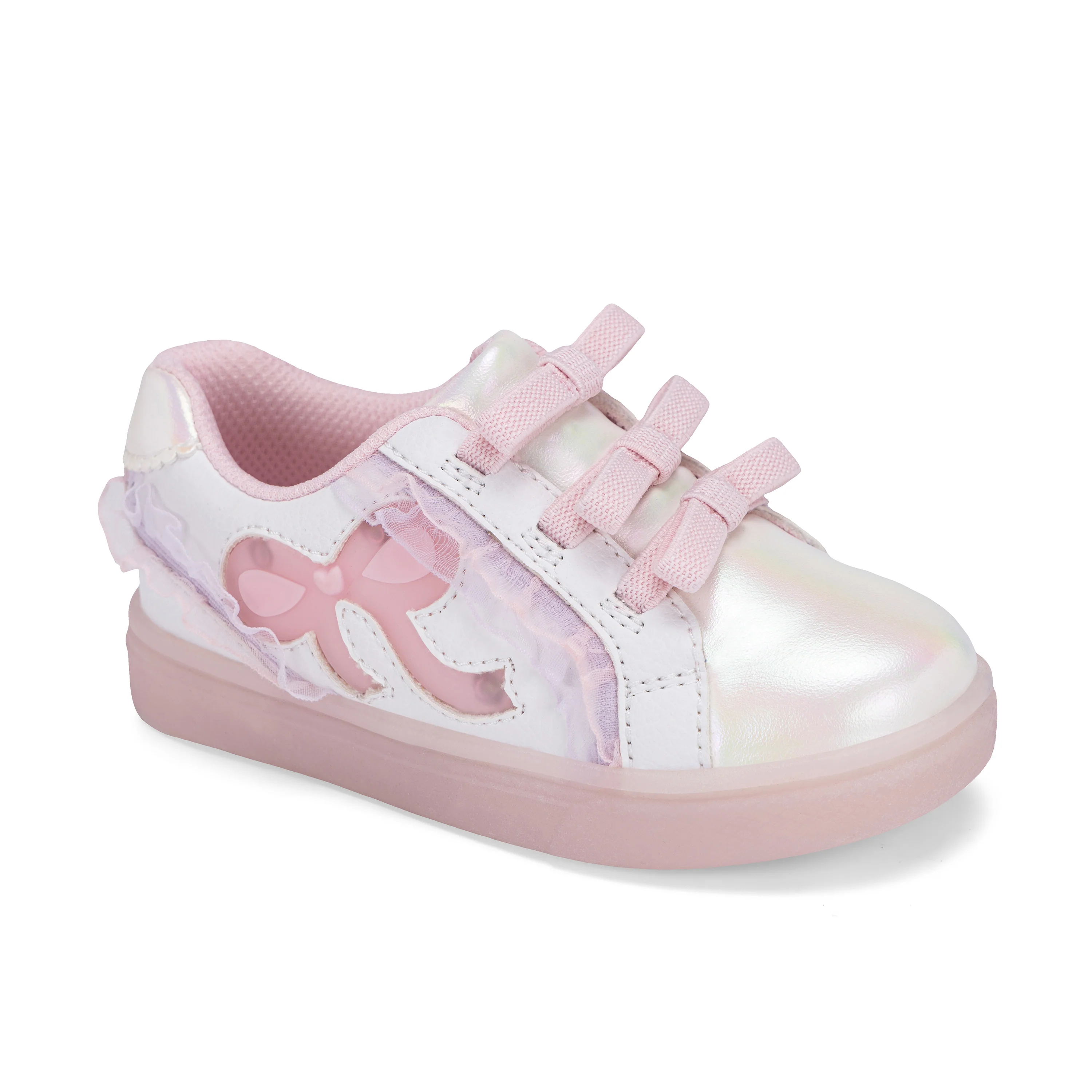 Lighted Bow Sneaker - Big Kid White Pink - Image 2