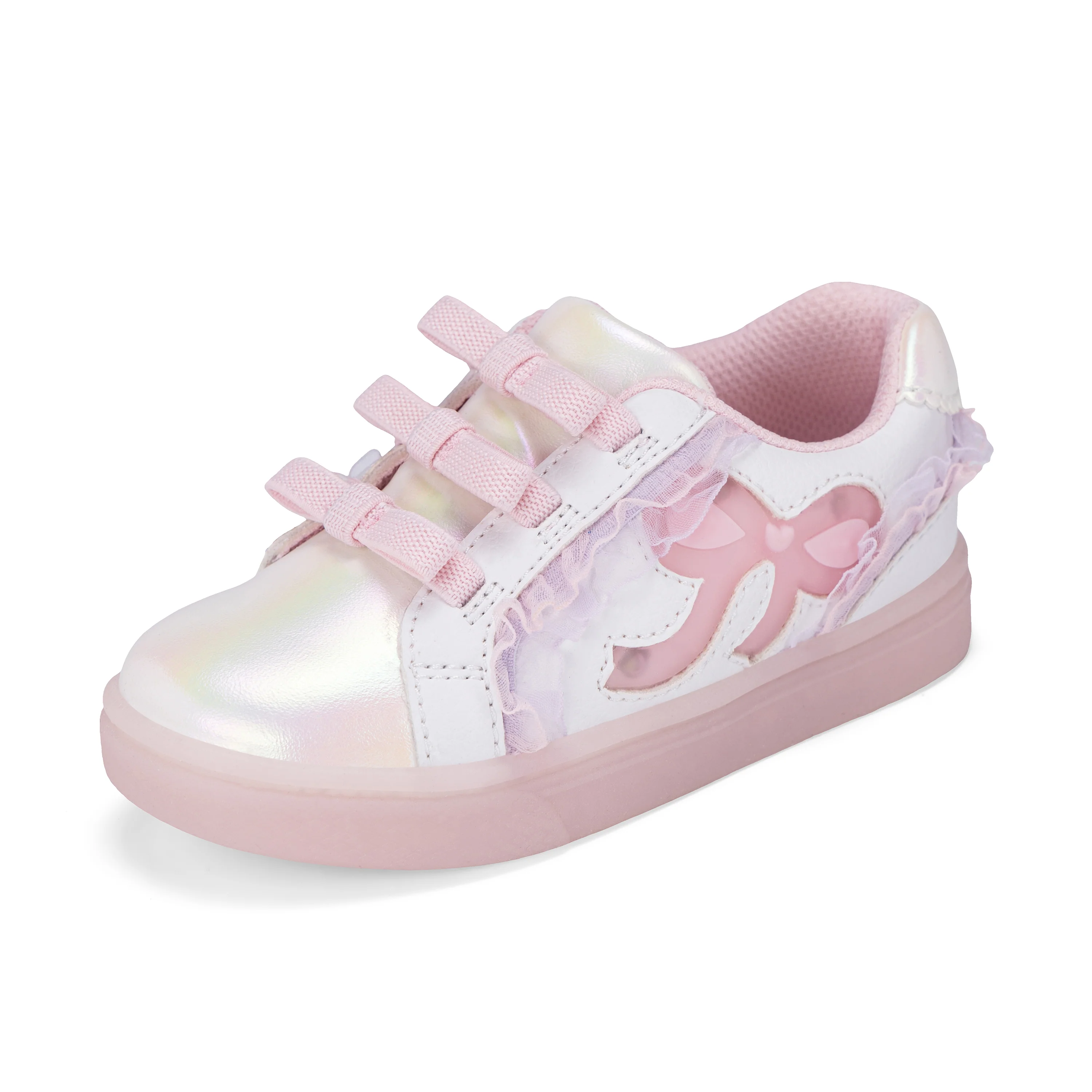 Lighted Bow Sneaker - Little Kid White Pink - Image 7